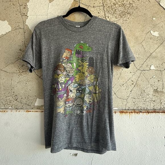 Vintage Rugrats T Shirt Nickelodeon Graphic Tee Gray Unisex Retro 90s Medium - Picture 1 of 3